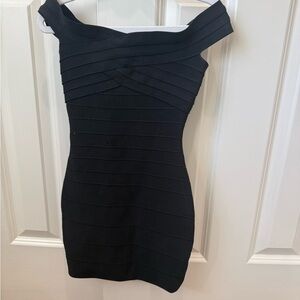 Katie J NYC Elegant Black Off-Shoulder Dress